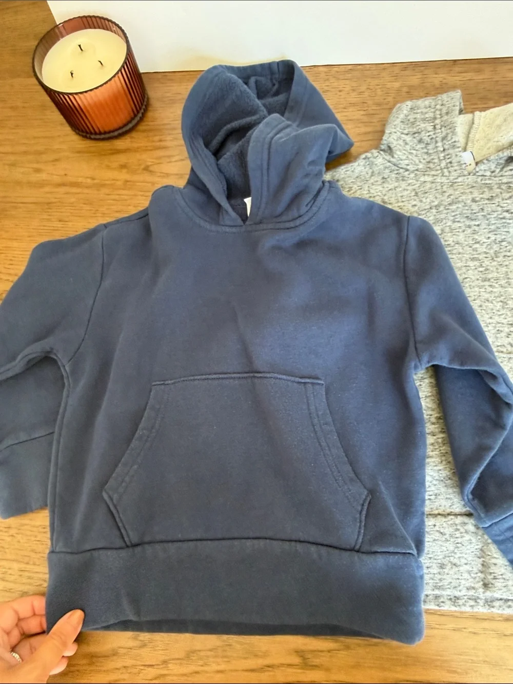 Old Navy Kids Hooded Pullover Sweatshirt - Navy & Heather Gray